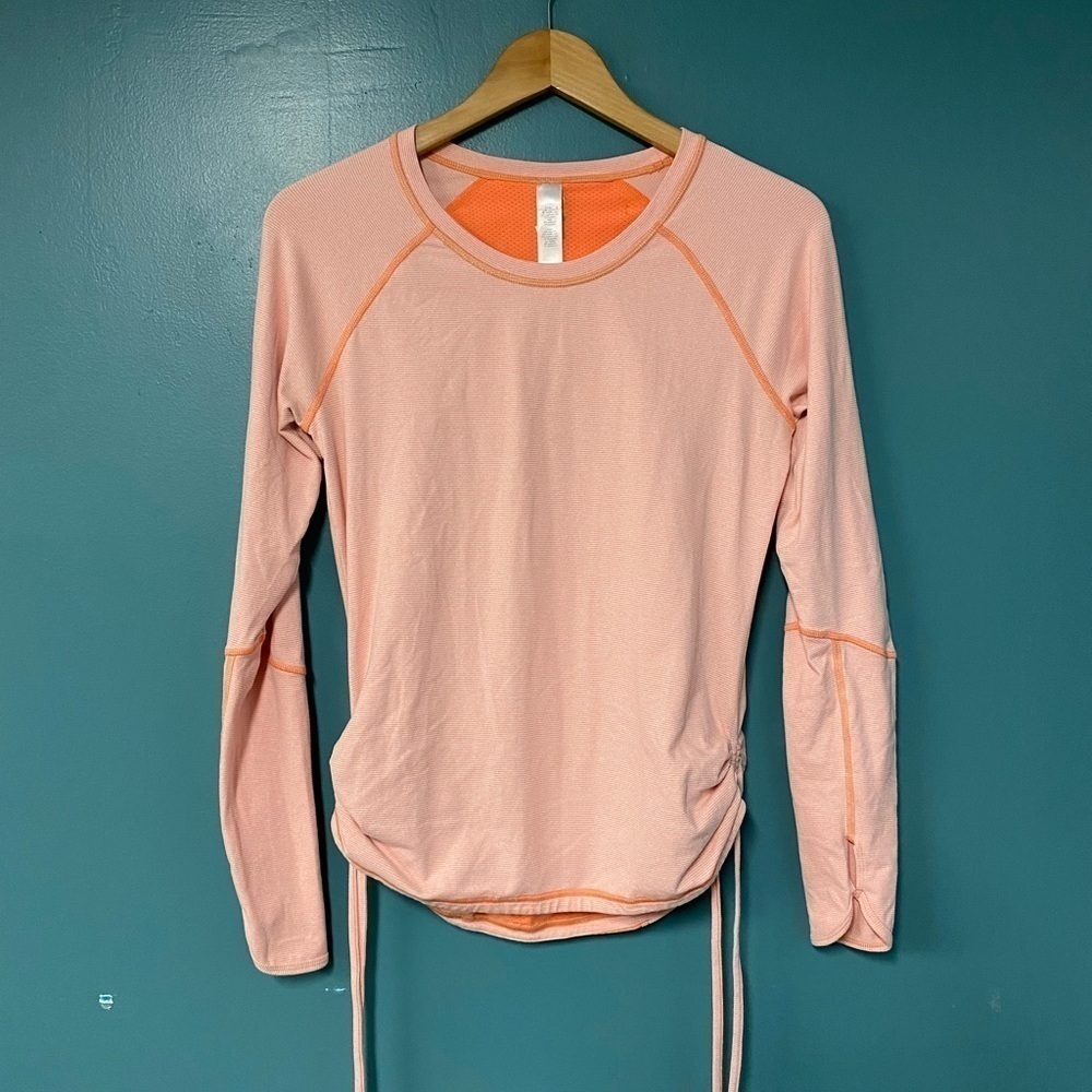 𝅺LUCY Ruched Long Sleeve Running Top - with vents Size M